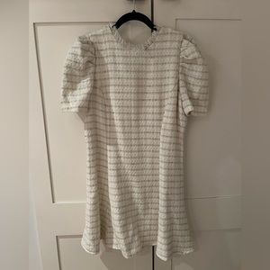 Aqua Puff Sleeve Mini Dress